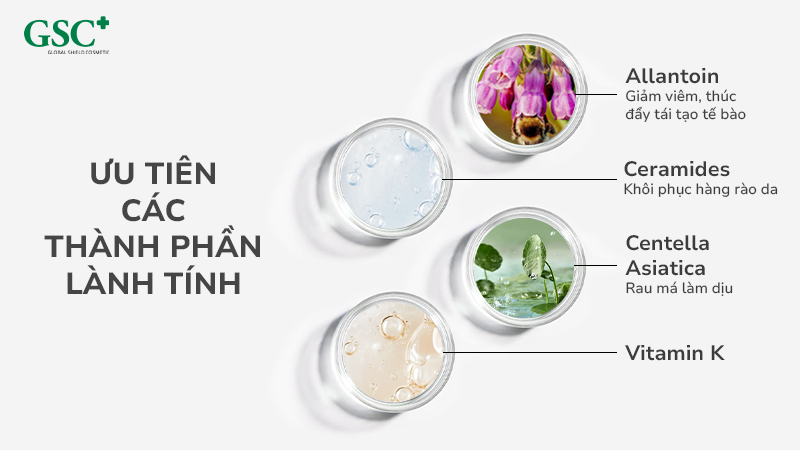 Ưu tiên các thành phần lành tính