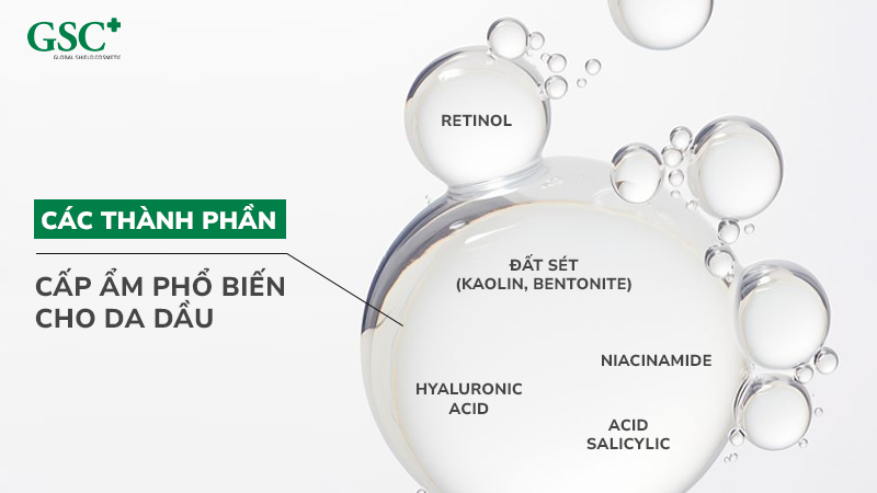 Top các thành phần cấp ẩm phổ biến cho da dầu