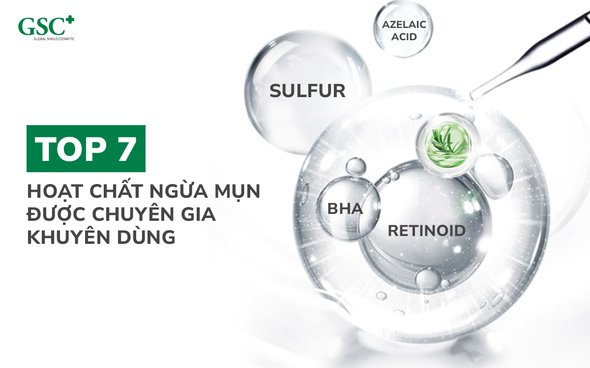 Top 7 hoạt chất ngừa mụn