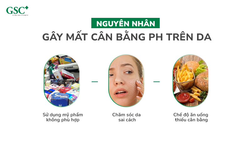 Nguyên nhân gây mất cân bằng pH trên da