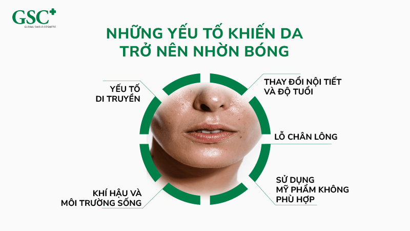 Những yếu tố khiến da trở nên nhờn bóng