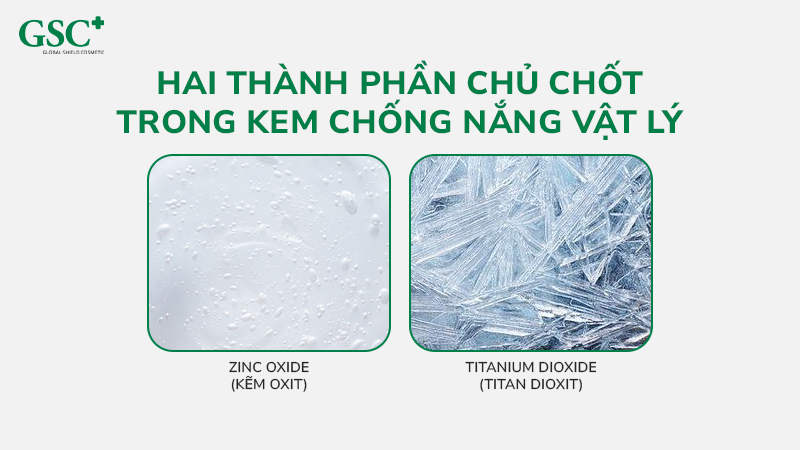 Hai thành phần chủ chốt trong kem chống nắng vật lý