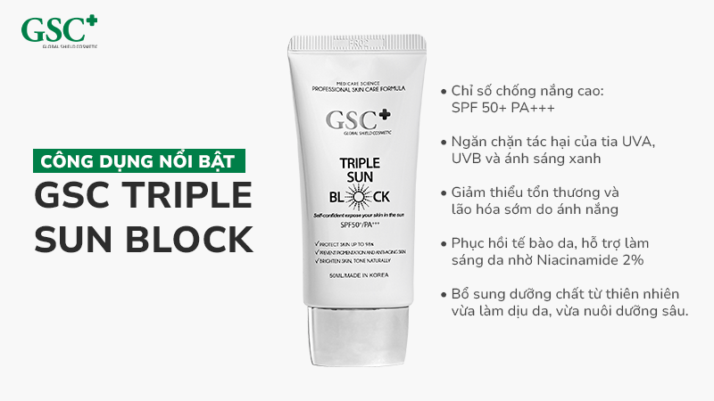 Công dụng nổi bật của GSC Triple Sun Block